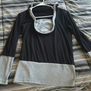 black and gray ...long sleves..smoth texture