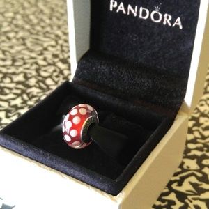 Pandora red Minnie mouse and sweet heart charm