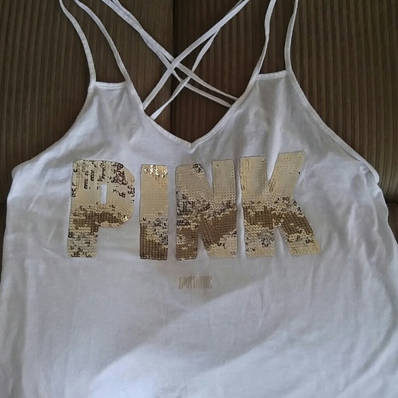 Pink by Victoria's Secret Sequin strappy tank