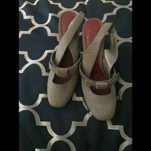 Tan & Brown Slingback Pumps