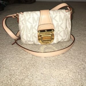 Michael Kors white monogram cross body