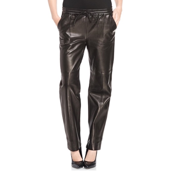 J Brand Leather Track Pants