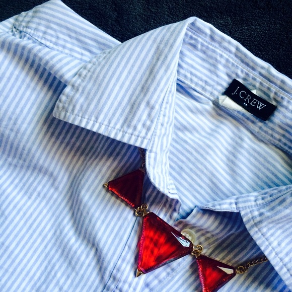 J. Crew Factory Tops - J. Crew Classic Blue Stripe Button Down