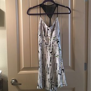 Stripe mini dress with open back