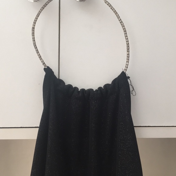 Sexy  shimmering   dress with Rhinestone choker