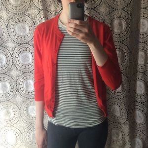 J.Crew / Clare Cardigan in bright coral red