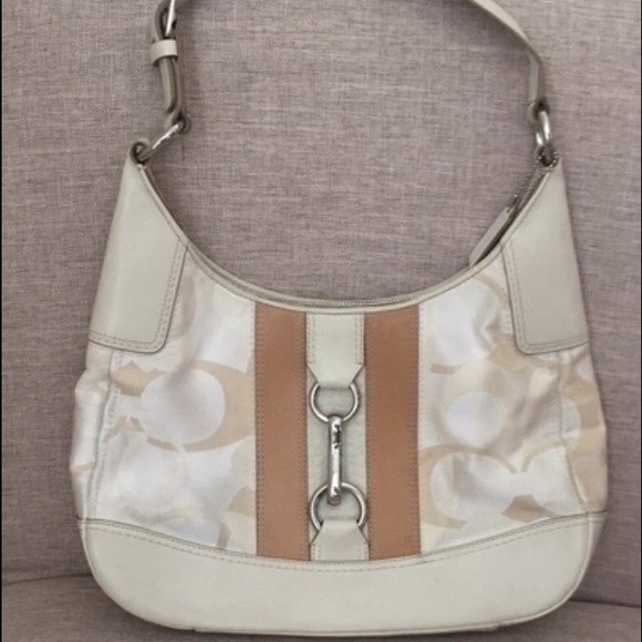 Coach white cream hobo style bag