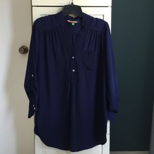 Navy flowy blouse