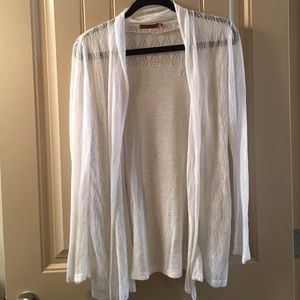 White lightweight sheer flowy cardigan
