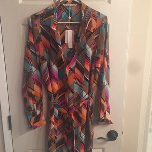 Multi colored Trina Turk NWT shirt dress Sz 10