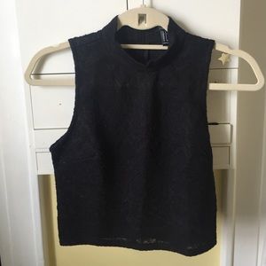 Forever 21 Black High Neck Tank