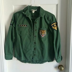 Green Button Down Top