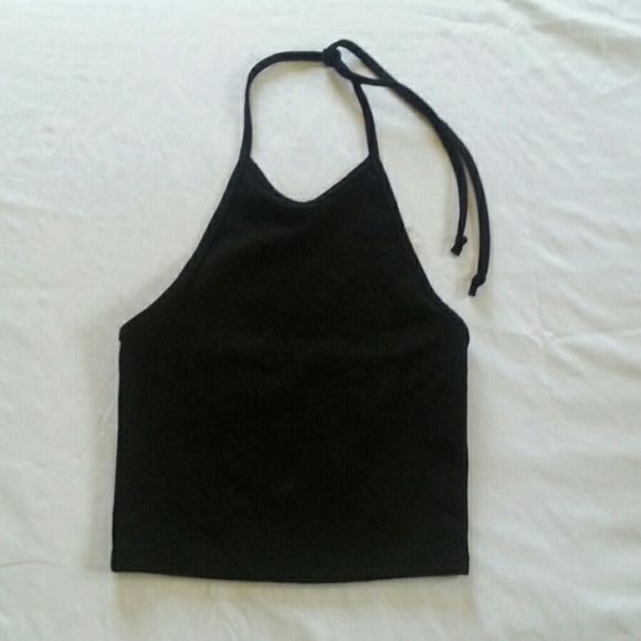 NWT Black halter crop top