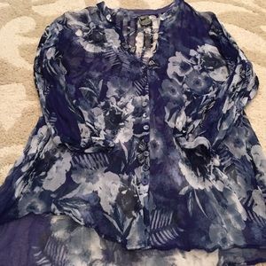 Semi Sheer Flowy Top From Nordstrom-M