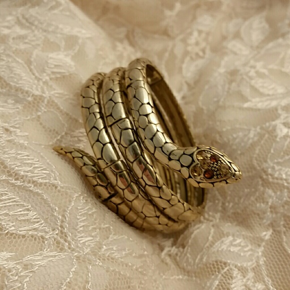 Stretchy snake cuff bangle