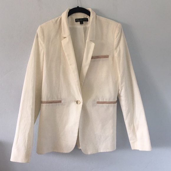 Elizabeth and James Jackets & Blazers - Elizabeth and James blazer in cream with leather