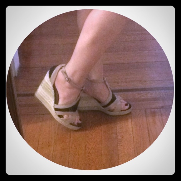 Audrey Brooke multi-leather wedges