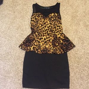 Cheetah top With black bottom dress. Size medium.