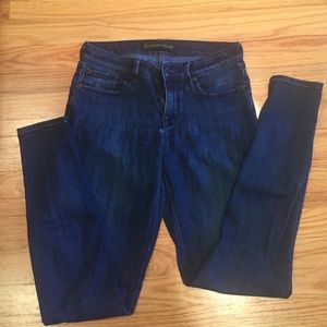 Express Mia Mid Rise Legging Dark Blue Jeans