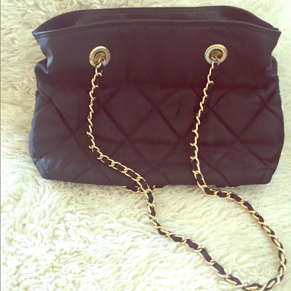 Quilted Black Nylon Bag