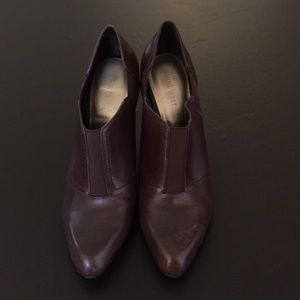 Brown half boot heels