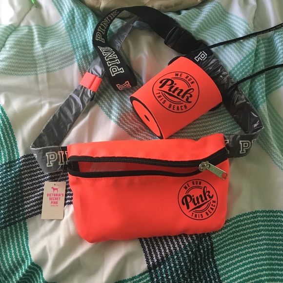 Pink koozie and Fanny pack . NWT never been used
