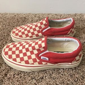 vans checkerboard slip on white & red vans checkerboard slip on white & red