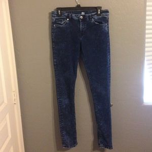 Stonewashed blue jeans