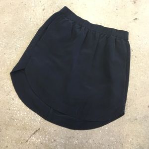 Madewell black silk mini skirt