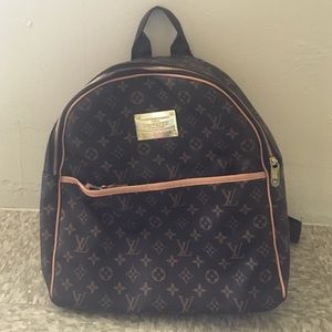 A Louis Vuitton backpack.