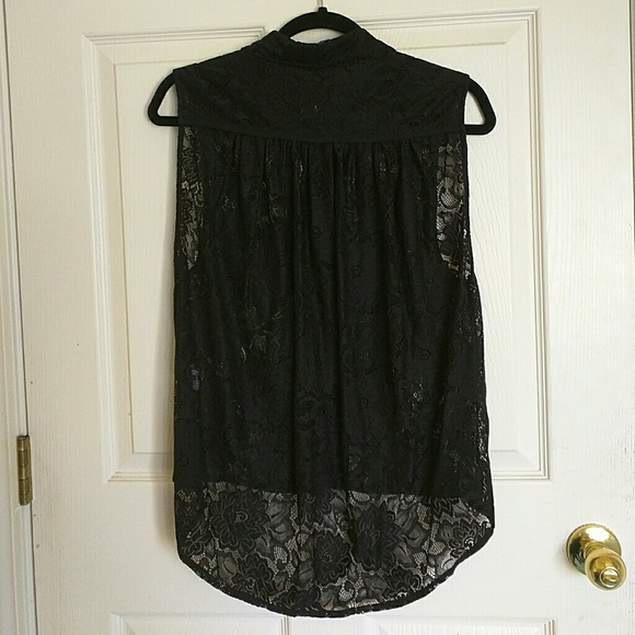 Wildfox black lace roses sleevele blouse rare - Picture 3 of 4