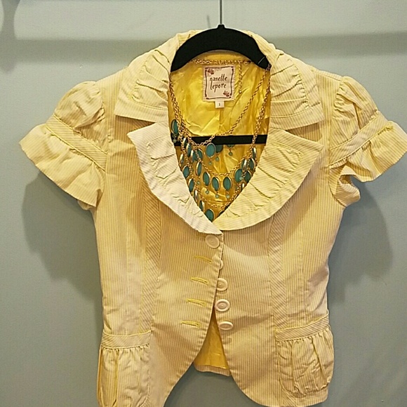 Nanette Lepore striped yellow jacket /blazer