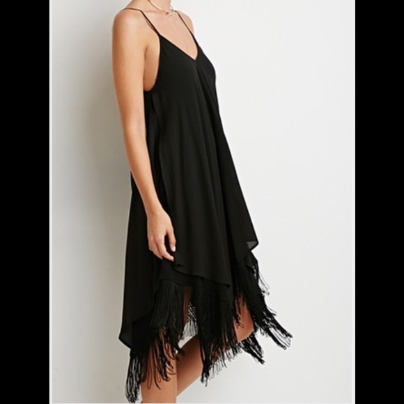 Forever 21 black fringe dress