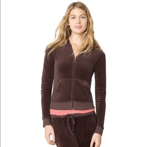 Juicy Couture Jackets & Blazers - Juicy couture brown velour hoodie