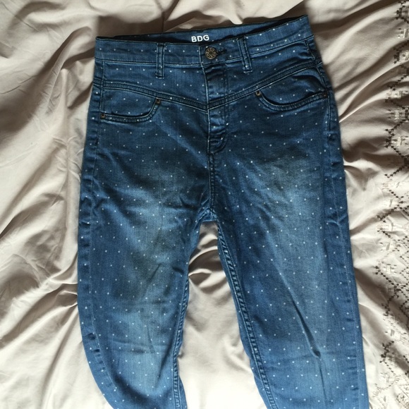 High waisted Polka dot jeans from UO