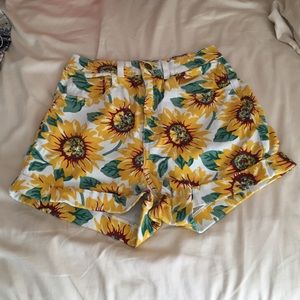 American Apparel High Waisted Sunflower Shorts