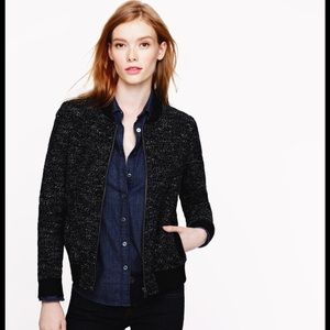 j crew boucle bomber jacket