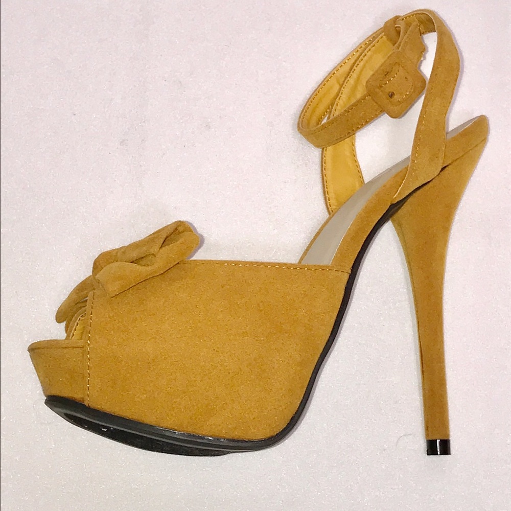 Suede comfortable heels