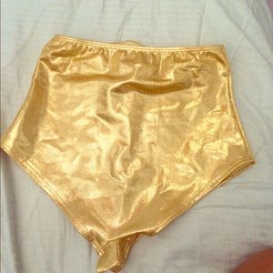 Gold high wasted rave shorts OFFER!