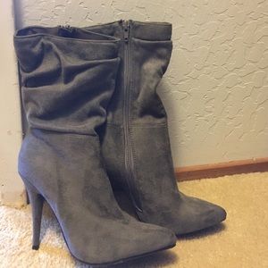 Anne Michelle gray stiletto boots
