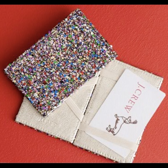 NWT J.Crew Crushed Glitter Magic Wallet