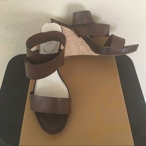 Cute brown wedge sandals
