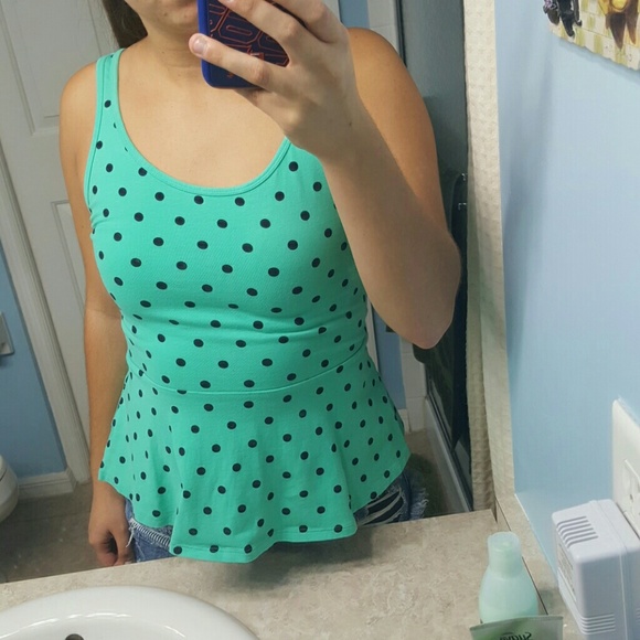 Cute Peplum Polka Dot Top