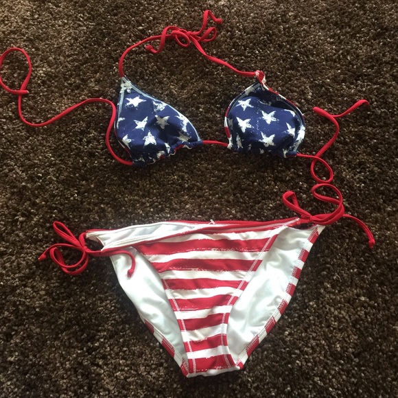 NWOT Target Xhileration flag bikini