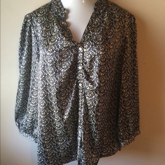 Cato navy and cream vines blouse.