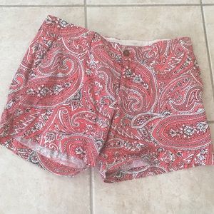 Coral Paisley print shorts