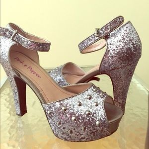 Pink & Pepper sparkly heels