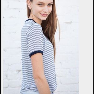 Brandy Melville light blue striped Nadine tee