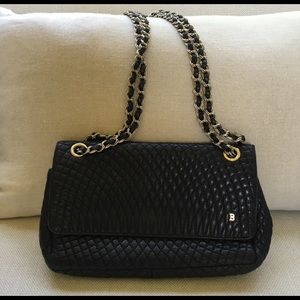 Sold BALLY Italy Navy Blue Quilted Leather 2 Bag