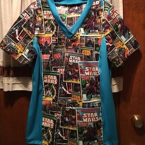 Star Wars print scrub top! Handmade nwot!